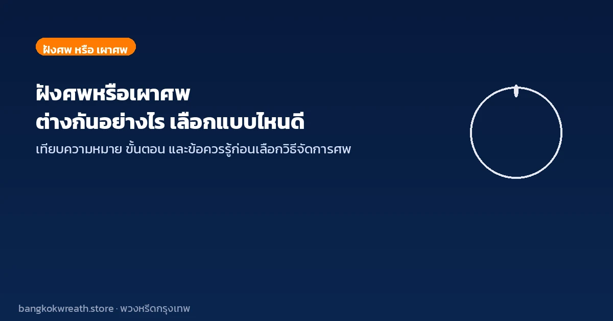 ฝังศพหรือเผาศพ ต่างกันอย่างไร